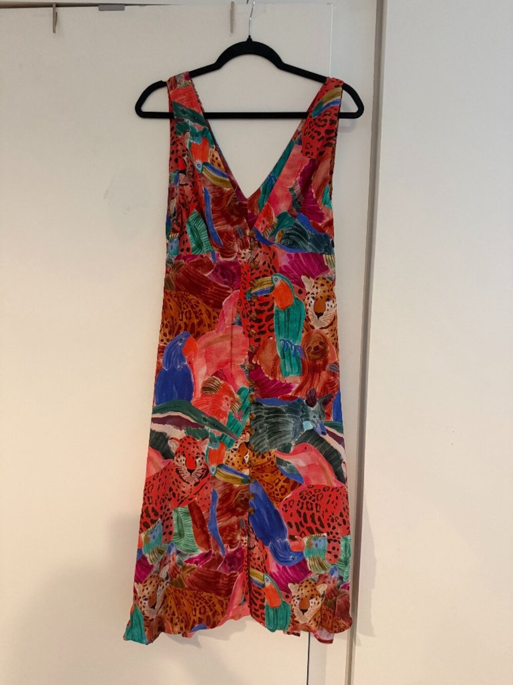 FARM Rio Colorful Tropical Animal Print Maxi Dress S